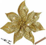 Oairse komplekt 8 kunstlikust glitter j&otilde;ululilled, Poinsettia lilled koos klambritega j&otilde;ulupuu DIY dekoratsiooniks, kunstlilled p&uuml;hade, s&ouml;&ouml;gilaua keskne osa, uusaasta kaunistused,