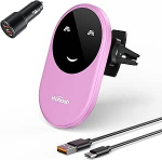 &Uuml;hilduv laadija Mag-Safe autohoidja, 15 W Max traadita magnetiline auto mobiiltelefoni hoidja, traadita autolaadija auto laadimisjaam mobiiltelefoni hoidja iPhone 12/13/14 seeria roosa