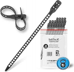 Taaskasutatavad pehmed sidemed kaablisidemed Double Ties - 25 tk 7 &times; 180 mm must elastne paindlik suletav UV-kindel kontori jaoks v&auml;ljas h&uuml;draulilised pneumaatilised voolikud taimsed sidemed