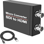 MEIRIYFA SDI HDMI Converter, 1080P SDI HDMI Converter SDI Loop Out Support 3G-SDI, HD-SDI, SD-SDI Automaatne formaadi tuvastamine SDI kaamera monitor projektori jaoks
