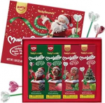 AMOS Audio Lollipop maiustused, 4 tk (Blackberry & Peach & Mint & Apple) J&otilde;ulukommid maiustused, Lollipops suhkruvabad maiustused individuaalselt