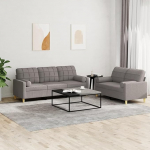 qohoio 2-TLG. Sofagarnitur mit Kissen Sofa Wohnzimmer Sitzgruppe Wohnzimmer Sofa Set Sofas F&uuml;R Wohnzimmer Taupe Stoff - 3201329