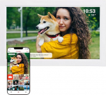 Denver PFF-1503WMK2 digitaalne Wi-Fi pildiraam - 15,6-tolline Full HD IPS puuteekraan, integreeritud FRAMEO tarkvara, juhtmevaba jagamine, automaatne &ouml;ine v&auml;ljal&uuml;litus, valge v&auml;rvi