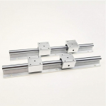 PWQBABJWL Professionelle 2-teilige SBR12 300 400 500 600 800 1000 1200 1300 1500 mm voll unterst&uuml;tzte lineare Schienengleitwellenstange mit 4-teiligem SBR12UU-Lagerblock(600mm)