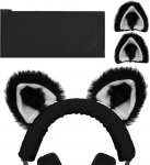 Geekria Nova kudumismaterjalist peapaela kate ja kassik&otilde;rvade kinnituskomplekt, mis &uuml;hildub Razer Kraken 7.1 v2, Sony MDR1ABT, MDR1AM2 (must/valge)