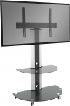 RICOO FS0502 TV Stand on Wheels Swivel Universal Rollable Display Holder Bracket ka kumerale 4K LCD LED telerile / 30-70 tolli VESA 200x200 600x400 Must Valge