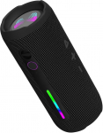 J & R Bluetooth Lautsprecher, 30W TWS Tragbarer Lautsprecher mit IPX7 Wasserdicht, RGB LED Lichter, 3000mAh Akku, Schwarz Wasserdichter Lautsprecher