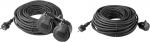 Emos pikenduskaabel 2 Schuko pistikupesaga, kahekordne pikendus, 2 maandatud kontaktpesa, kummist kaabel v&auml;litingimustes kasutamiseks, IP44, H05RR-F3G 1,5 mm&sup2; (0,0023 tolli&sup2;)
