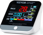 VEVOR Mini Air Quality Monitor 8-IN-1 Professional Particle Counter PM2.5 PM10 PM1.0 Formaldehyde Temperature Humidity TVOC AQI Tester Indoor/Outdoor Air Quality Meter with Alarm
