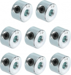 sourcing map 8-teiliges Set Schraubenmanschetten, 0,3 cm Bohrung, Karbonstahl, Schaftmanschetten, 0,95 cm Au&szlig;endurchmesser, 0,6 cm Breite, Schlossachsenmanschette f&uuml;r Linearstangenwellenf&uuml;hrung