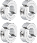 sourcing map 4 x doppelt geteilte Klemmschellen f&uuml;r 1,27 cm Schaft, zweiteiliger Spannbund 3,8 cm Au&szlig;endurchmesser, 3,8 cm Dicke, Aluminiumlegierung, Spaltbundklemme