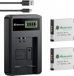 2 pakki asendusakut NB-11L NB-11LH koos LCD USB-laadijaga, mis &uuml;hildub PowerShot A2300 A2400 A2500 A2600 A3400 A4000 A3500IS ELPH 110 115 130 320 340 HS IX US 185 265 132D 140 155 150 145