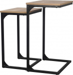 URBNLIVING Seville Modern Wooden Side Table Metal Frame Coffee Living Room Bedroom (Oak)