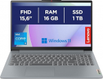 Lenovo IdeaPad Slim 3 s&uuml;learvuti 15,6-tolline FHD (1920 x 1080), Intel Core i5-12450H, 16 GB RAM, 1 TB SSD, integreeritud Intel graafika, WiFi 6, Itaalia klaviatuur, Windows 11 Home - Arktika hall