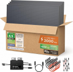 Solarway&reg; Balkonkraftwerk 2000 W komplektne pistikupesa, uusim 2000 W inverter, t&auml;ielik p&auml;ikesepaneelide paigalduskomplekt, 500 W p&auml;ikesemoodulid ja Envertech ning tarvikud