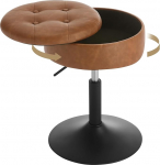 WOLTU BH439br-1 garderoobitool, riietuslaud, hoiuruumiga, reguleeritava k&otilde;rgusega, valmistatud mugavast kunstnahast, 360&deg; p&ouml;&ouml;ratav, magamistuppa, elutuppa, s&ouml;&ouml;gituppa, pruun