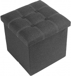 Oceano Bean Bag Kokkupandav jalahoob Linane segatud jakkar kirstu Ottomani m&auml;nguasjade korraldaja elutuppa esikusse magamistuppa (tumehall, 38 x 38 x 38 cm)