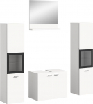 xonox.home Boston 4-osaline kombineeritud vannitoam&ouml;&ouml;blikomplekt V&auml;ikesed vannitoad T&auml;ielik vannitoam&ouml;&ouml;blikomplekt P&otilde;randale riputatav paigaldatav umbes 137 x 186 x 33 cm Valge