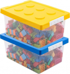 Greentainer Storage Box m&auml;nguasja kaanega, 2stapeldav m&auml;nguasjakast plastikust, hoiukorv lastele, m&auml;nguasjakast lastetoas, plokkide hoiukonteinerid
