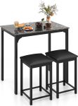 RELAX4LIFE s&ouml;&ouml;gilaudade komplekt 3-osaline s&ouml;&ouml;gilaud koos 2 pehmendatud baaritooliga, k&ouml;&ouml;gilaudade komplekt metallraamiga, s&ouml;&ouml;gikomplekt 2 inimesele, s&ouml;&ouml;gitoagrupp k&ouml;&ouml;ki ja s&ouml;&ouml;gituppa (must)