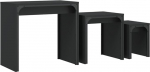 Nesting-Beistelltische Set aus Holzwerkstoff mit Metallrahmen in Schwarz - Satztische 3 STK. als vielseitige Nisttische f&uuml;r Wohnzimmer