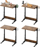 Tatub Folding TV Tray, 24-tolline, komplekt 4, kokkupandav C-kujuline k&uuml;ljelaud diivanile, TV s&ouml;&ouml;gilaud koos tassihoidjaga, v&auml;ike diivanipoolne s&uuml;learvuti laud elutuppa, magamistuppa, magamistuppa