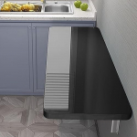 Wandmontierter Klapptisch, Computertisch, Home-Office-Arbeitsplatz, Schwarz, 90 x 30 cm
