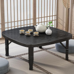 Kokkupandav tee kohvilaud Jaapani stiilis madal s&ouml;&ouml;gilaud Uuring v&auml;ike laud, et istuda p&otilde;randal magamistoas Bay Window Tea Room Outdoor Space Saving