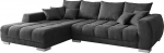 DELIFE Josea diivan mikrofiiber must 300 x 220 cm Chaise Longue vasakpoolne nurgas diivan