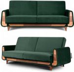 konsimo Gustavo 3-kohaline diivanvoodi magamisfunktsiooniga, diivanvoodi elutuppa, kokkupandav diivan lamamispinnaga, kaasaegne kangastekk, Made in EU (tumeroheline, diivan 230 x 98 x 98 cm, veluur)