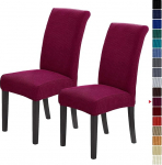 Howhic s&ouml;&ouml;gituba Stretch Chair Covers Set of 2 eemaldatav pestav s&ouml;&ouml;gitoolid istme kaitsja Great Home Decoration ja Bankett polsterdus (Burgundia, 2 Pack)