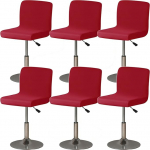 Barhocker-Schonbez&uuml;ge mit R&uuml;ckenlehne f&uuml;r den Hausgebrauch/gewerbliche Nutzung, Stretch-Universal-Stuhlhussen im Set von 1/2/3/4/5/6 f&uuml;r Wohnzimmer, K&uuml;che, Bar, Esszimmer, Hotel(Red,6 Items)