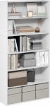 Furinno PASIR B&uuml;cherregal, 6-st&ouml;ckig, B&uuml;cherregal mit offenem Ablagefach, 9,4 x 31,5 x 63 cm, f&uuml;r Homeoffice, Schlafzimmer, Wohnzimmer, Wei&szlig;