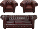 Generisch Chesterfield CASA 3-kohaline komplekt, 2 x tugitooli, klassikaline Burgundia - 200 cm, 105 cm - Itaalia ehtne nahk - K&auml;sitsi valmistatud Poola manufaktuuris - Luksuslik disain elutuppa