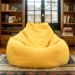Bean Bags for Adults, Gaming Bean Bags, suur, sise- ja v&auml;litingimustes kasutamiseks, veekindel, pirnikujuline, pol&uuml;ester, ilma t&auml;idiseta, elutuba, aed, kollane, 90 x 110 cm.