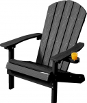 Adirondack tool koos joogihoidjaga v&auml;litingimustesse: Adirondack Chair Plastic HIPS All-Weather for Outdoor Chair - Adirondack Garden Chair Weatherproof for Balcony / Fire Pit / Patio / Beach (Black)