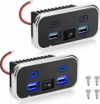 Linkstyle auto 12V USB-pesa 62W Dual USB-A & Dual Type-C pordid paneel koos l&uuml;litiga 12V/24V auto veoauto mereliinide RV jaoks