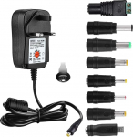 EFISH multifunktsionaalne toiteallikas, rahvusvaheline toiteadapter, 100-240V kuni 3V/4.5V/5V/6V/7.5V/9V/12V, MAX 2A (2000mA) reisiadapter (USB kaasa arvatud) + 8 erinevat pistikut