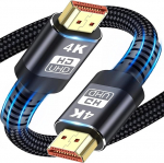 HDMI kaabel, 4K HDMI kaabel 2M/6.6FT, &uuml;likiire punutud HDMI juhtme tugi 4K@60Hz, ARC, HDR, 3D, Ethernet &uuml;hildub k&otilde;igi HDMI seadmetega
