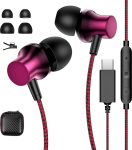 USB C k&otilde;rvaklapid iPhone 16e 15 Pro Max Galaxy A56 A55 A36 A35 A54 5G, t&uuml;&uuml;p C k&otilde;rvaklapid USB C &uuml;hendus HiFi Stereo In-Ear k&otilde;rvaklapid koos kaabliga mikrofoniga Samsung S25 S24 iPad Pixel 9a 8 POCO X7 jaoks