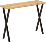 Konsolentisch Beistelltisch Massivholz Mango, Schmaler Sofatisch mit Baumkante, Flurtisch f&uuml;r Wohnzimmer & Eingangsbereich, 105x33x76 cm
