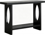 Konsolentisch Holz mit Doppelter Ablagefl&auml;che, Console Table mit Antirutschpads, Geeignet f&uuml;r Wohnzimmer und Flur(Black,160X30X80CM/63X12X31IN)