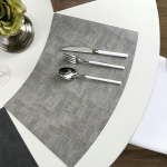 Tischset Rechteckig Leder, 10er Set Sektor Volltonfarbe Platzsets f&uuml;r k&uuml;che Speisetisch Hotel, Platz-Matten, Hellgrau, 32x37x50cm