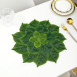 Tischset Modern, 4er Set Bl&auml;ttermuster Platzsets, K&uuml;chen-Tischsets f&uuml;r Esstisch, Gr&uuml;n, Stil 2, 42cm