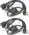 HYSHIKRA Walkie Talkie D-kujulise mikrofoniga, mis &uuml;hildub Baofeng UV5R 888S UV-82HP Kenwood 2 Way Radio'ga (2 tk.)