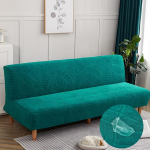 Jacquard diivanikate ilma k&auml;etugedeta veekindel k&auml;edeta diivanivoodi kate, Stretch pehme mittelibisev diivanikaitsekate kokkupandavale diivanivoodile ilma k&auml;etugedeta (t&uuml;rkiissinine, 160-190 cm)