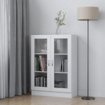 Myheimly Vitriinkapp, palju hoiuruumi, k&uuml;lgkapp magamistuppa, elutuppa, kontorisse, kontorikapp, tamme v&auml;limus, puitmaterjal, valge, 82,5 x 30,5 x 115 cm, puitmaterjal