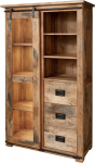 MASSIVMOEBEL24.DE Raudtee vitriinkapp 100 x 45 x 175 Mango, V&auml;rv: naturaalne lakk, Suurus: 100 x 45 x 175 cm (B x S x K x K)