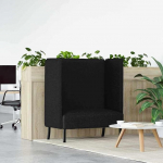 High Back Diivan Black 109 x 56 x 121 cm Modern Office Fabric Semi Closed Acoustic Absorption Compact Work Furniture kahele inimesele Structure