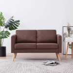 Hommdiy diivan kangast diivan 2-kohaline / 3-kohaline polsterdatud diivan Lounge diivan puidust disain (pruun-2-kohaline)